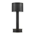Side angle of Traverse lamp showing ribbed texture detail on stem and solid metal shade