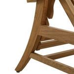 Side view of Croquet teak chaise without cushions, backrest upright