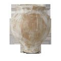 Front view of larger Monte Carlo vase showing full round form and hand-painted glazing details