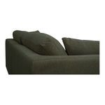 Close-up of Rue Nook sectional fabric texture and construction of toss and back cushions