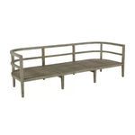 Santa Barbara Teak Sofa frame without cushions, showing curved back and slatted wood seat