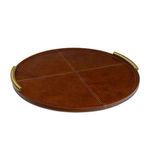Product Image 1 for Cognac Round Hayes Leather Tray from Regina Andrew Design