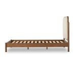 Back side image showing wooden panel on headboard supported by smoked oak frame