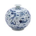 Product Image 3 for Blue & White Fish Pomegranate Vase from Legend of Asia