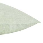 Side profile view showing sham’s thickness and textured linen blend fabric