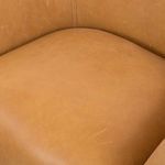 Padded seat cushion in butterscotch leather with soft leather texture