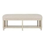 Norene Demetria Bench front view with upholstered seat and open lower shelf