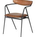 Gianni Shell Dining Chair angled view showing armrests and sleek black frame