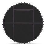 Back view of Whitby mirror showing black support structure and hanging brackets