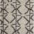 Long taupe area rug with black geometric stepped diamond pattern, hand-tufted wool, 2'6" x 8"
