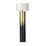 Floor lamp displayed against white background showing full height and brass-to-black gradient