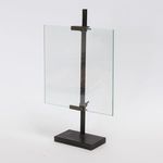 Kiran Gunmetal Picture Frame viewed from a side angle showing thickness of glass and vertical gunmetal bar