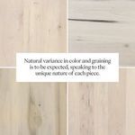 Collage of natural color and grain variations possible in solid poplar wood Trey Table