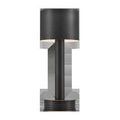 Traverse Cordless Table Lamp in oil-rubbed bronze with black metal shade and ribbed cylindrical base