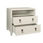 Product Image 1 for Two Drawer, Open Shelf Side Table With Fluted Drawer Fronts In Matte from Worlds Away