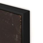 Close-up of opposite corner of In Shambles with dark brown paint and black frame edge visible