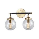 Product Image 6 for Boudreaux 2 Light Vanity Lamp In Matte Black And Antique Gold With Sphere Shaped Glass from Elk Lighting