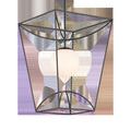 Rochefort Lantern viewed from slightly above showing top wireframe structure over white glass globe