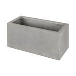 Angled view highlighting the planter's depth and rectangular form with visible interior texture