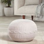 Product Image 2 for Georgia Solid Silver Round Pouf from Jaipur 