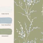 Product Image 3 for Laura Ashley Pussy Willow Moss Green Removable Wallpaper from Graham & Brown