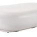 White glass fiber reinforced concrete outdoor coffee table with smooth rounded pebble shape and matte finish