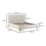 Measurement illustration showing dimensions and height of Ichigo bed frame and headboard