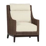 Peninsula Woven Mahogany Lounge Chair front angle view showing cushion details and weave texture