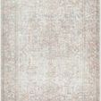 Margot Brown/Amber vintage style area rug with muted floral medallion and intricate border in soft brown and amber tones