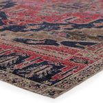 Low angle close-up showing plush texture and rich color contrast along rug’s edge