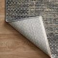 Back of the rug folded to show the woven backing and stitch border