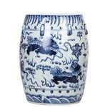 Product Image 2 for Blue & White Garden Stool Lion Motif from Legend of Asia