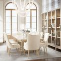 Westwood dining chairs in elegant large dining room with table and decorative sideboard, different chair placement angle