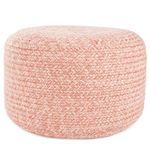 Product Image 1 for Grayton Indoor/ Outdoor Solid Heather Light Pink Cylinder Pouf from Jaipur 