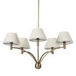 Bottom view of Linus Chandelier showcasing the curved arms and inward tilted tapered shades