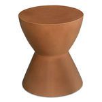Hourglass Outdoor Stool shown from front angle highlighting the curved top edge and tapered base