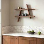 Mame Dessert Plate shown on marble countertop with artichokes inside, kitchen shelf in background