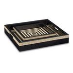 Product Image 1 for Taurus Black & White Tray, Set of 2 from Currey & Company