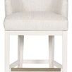 Charley Wood Flare Base Stool with metallic footrest accent on front base