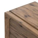 Close-up on top corner edge showing wood grain alignment and frame joint