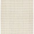 Handwoven cream and gray modern rug with subtle striped grid pattern and soft textured pile