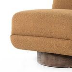Close-up of amber upholstery weave texture from Bronwyn swivel chair seat