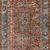 Runner rug version showing full length with same brick red pattern and blue border