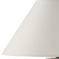 Detailed close-up of the lamp’s white lampshade showing clean trim and fabric texture