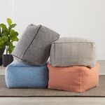 Product Image 1 for Frenir Indoor/ Outdoor Chevron Taupe/ White Cuboid Pouf from Jaipur 