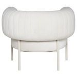 Rear view highlighting channel tufting detail wrapping the curved backrest of Reina Accent Chair
