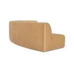 Side close-up showing thick cushioned backrest and seat with curved upholstery detailing