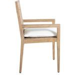 Side profile of chair without cushion highlighting armrest and backrest angle