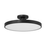 Semi-flush mount light with diffuser turned off, showing white glass without illumination
