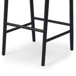 Alternate side angle highlighting leg taper and wrapped backrest detail of Buxton Drifted Oak Bar Stool